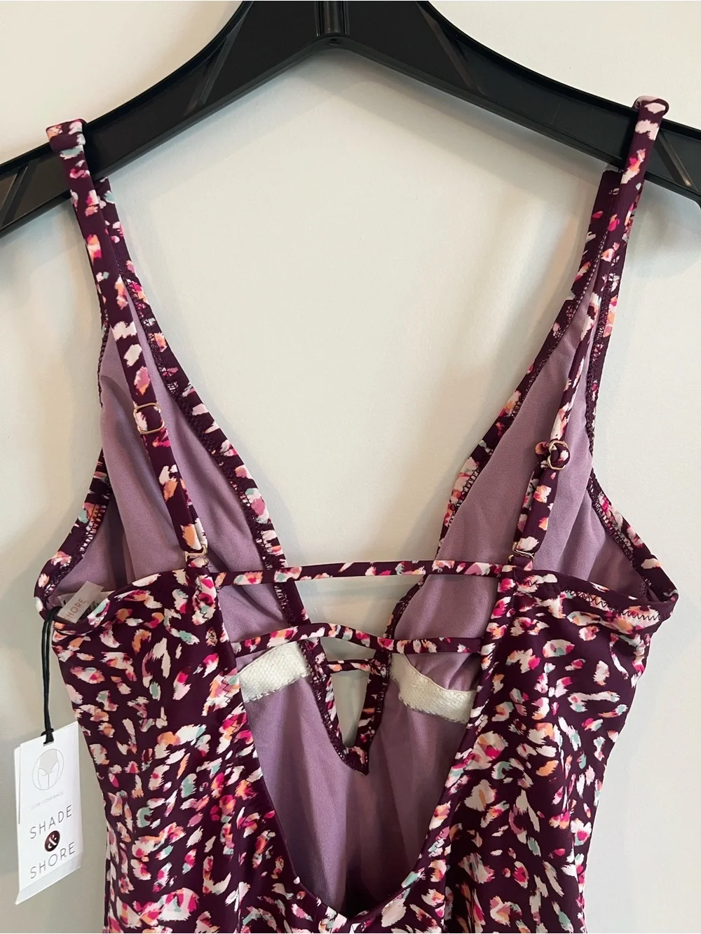SHADE & SHORE Floral Print Cheeky One Piece Swimsuit M